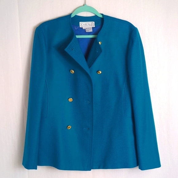 Carlisle Jacket Blazer Dark Turquoise Size 8 - Picture 5 of 6